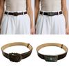 Retro Edgy Buckles Belt Adjustable Brown PU Leather Strap Embossed Belt Fashion Accessory For Women Men