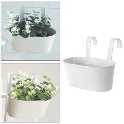Iron Double Hooks Hanging Flower Pots Large Capacity for Balcony Planters Wall Decor Porch Rails Railing Fence