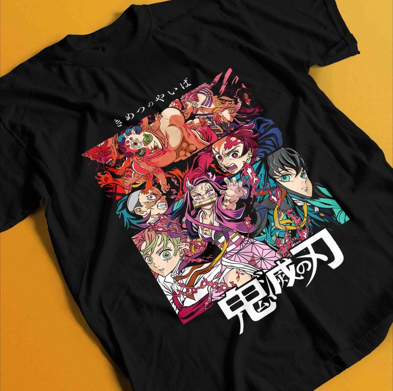 

Demon Slayer Shirt Tanjiro Tshirt Zenitsu TShirt Muzan Doma Tee Inosuke Nezuko Summer Unisexs and Womens Breathable Tshirt Top S