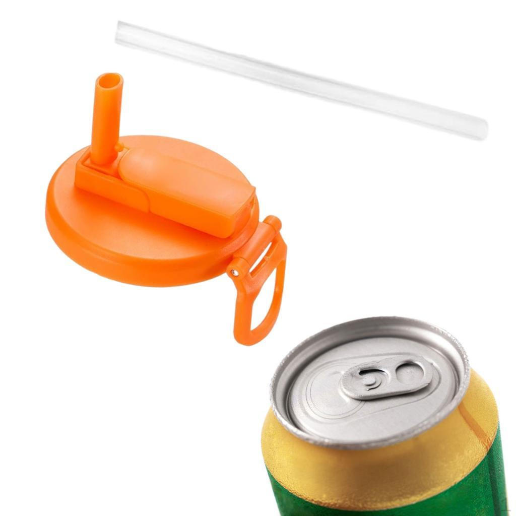 Straws Soda Can Covers Compact Portable with Straw for Travel Hiking Camping Green