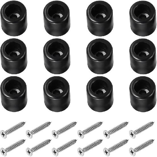 PATIKIL Cutting Board Feet, 12 Pack Round Rubber Feet Bumpers Non Slip Bumper Pads with Stainless Steel Screws for Furniture Chairs Desks Electronics
