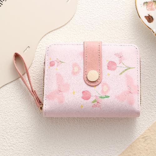 Ultra-thin PU card holder female Korean version of the zipper coin purse multi-card slot simple fashion compact card holder anti-degaussing