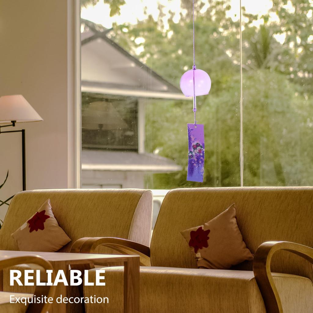 Didiseaon Glass Wind Set of Hanging Decorations for Balconies and Colorful and Japanese Wind Chimes Japanese-Style Chimes, 6, Gardens, Long-Lasting