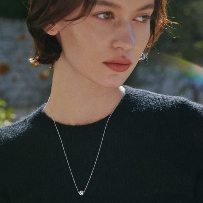 Grün [925 Silber] Un.silver.174 / einfache Kugelkette (lange Version)