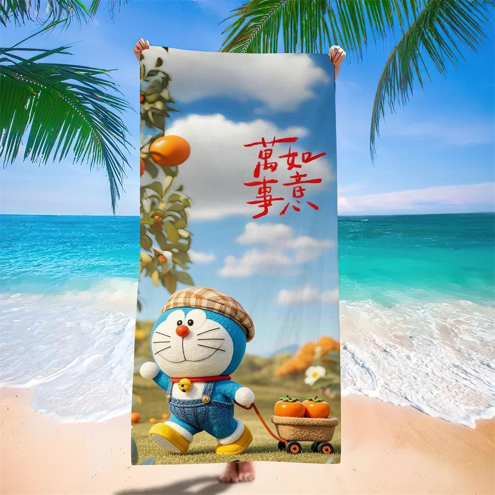 Cute Cartoon Character Printed Microfiber Beach Towel Quick Dry Soft Bath Towel For Kids Swimming