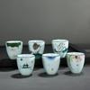 Hand-painted Teacup Ceramic Master Cup, 100ml Jade Porcelain Kung Fu Tea Set Teacup Single Cups Handmade Teaware