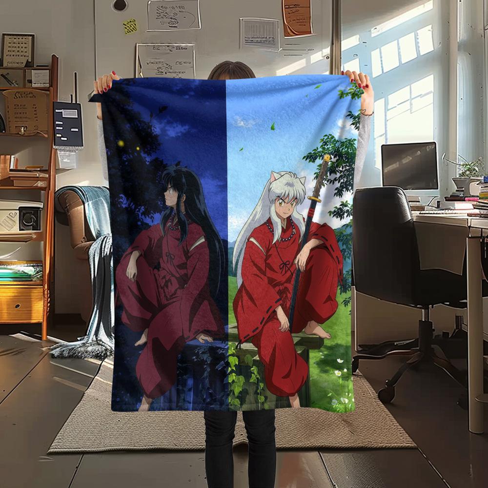 Inuyasha Flannel Blanket, High Quality Comfortable for All Seasons, Home Decor, Warmth and Comfort