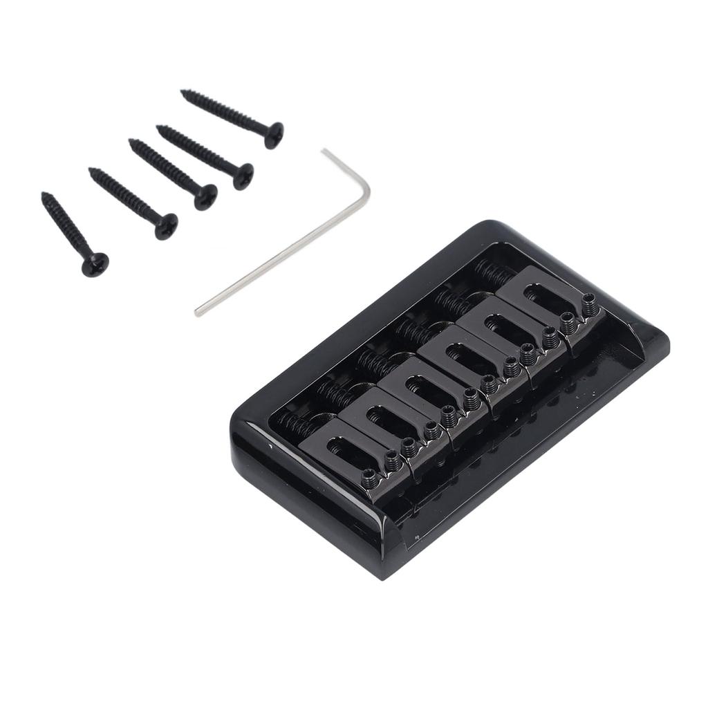 Electric Guitar Saddle Bridge Black Sturdy Durable Guitar Fixed Hardtail Saddle Bridge for Stratocas