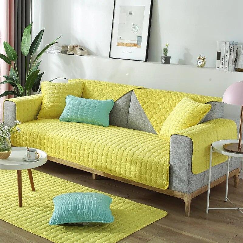 

Soft Warm Corduroy Couch Cover Thick Sectional Non-Slip Plush Sofa Slipcover Furniture Protector Durable 70x70cm