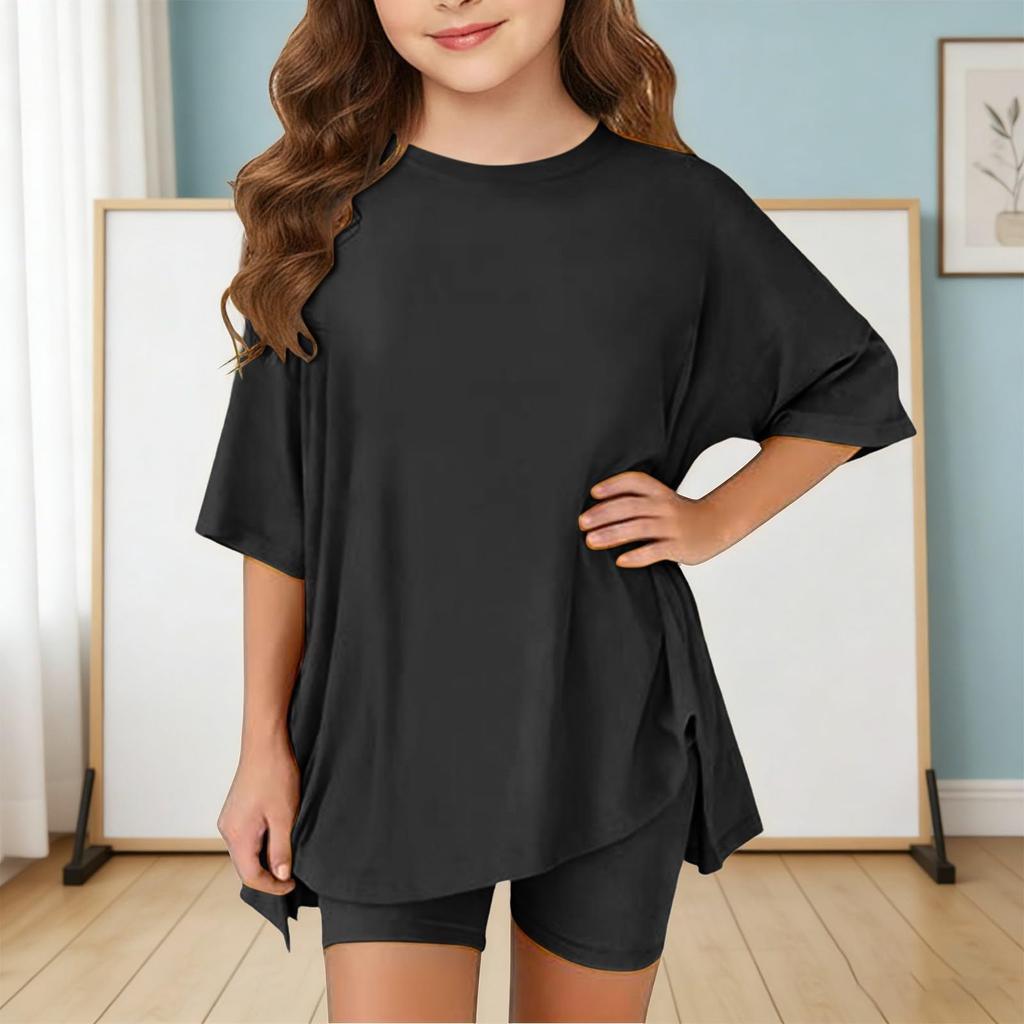 Sommeroutfits für Mädchen, 2-teilige Sets aus Hemden und Shorts, Frühlingsoutfits, Sportshorts-Sets für Teenager-Mädchen