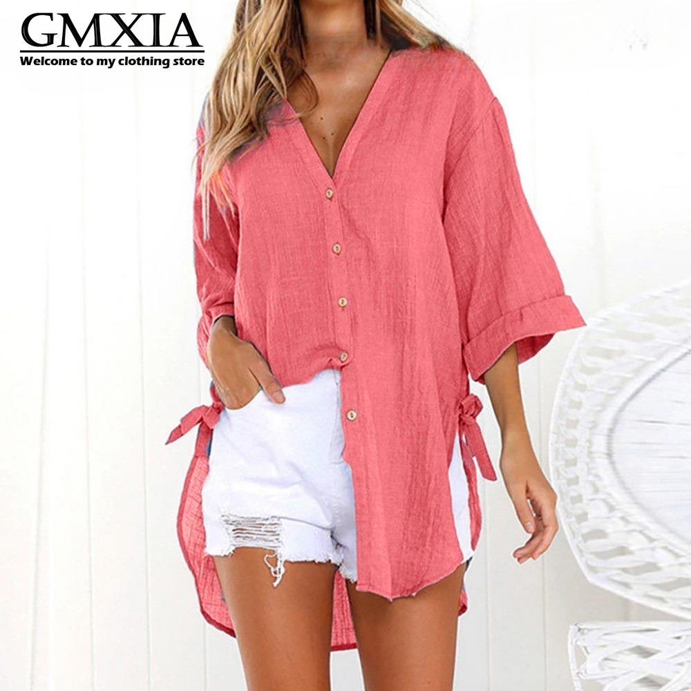 GMXIA Dámská móda Ležérní Volnočasové Jednobarevné S potiskem Dlouhý rukáv POLO Límec Halenky a Košile