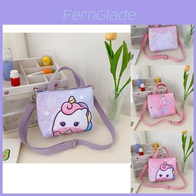 Stylish Cartoon Print Crossbody Bag For Kids Versatile Canvas Shoulder Bag For Girls And Boys