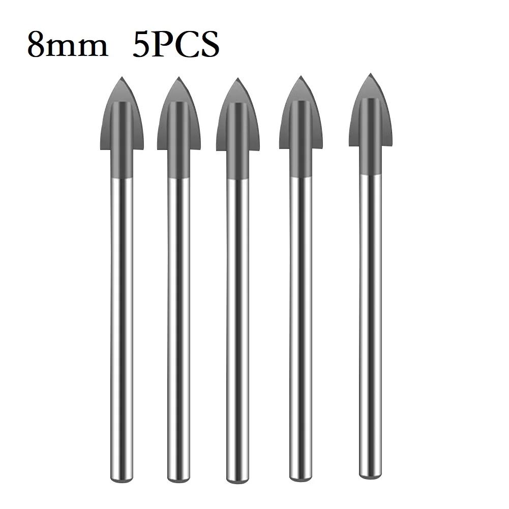 5PCS 312mm Carbide Drill Bits for Tile and Glass Effective for Drilling Holes In Different Materials for DIY Projects