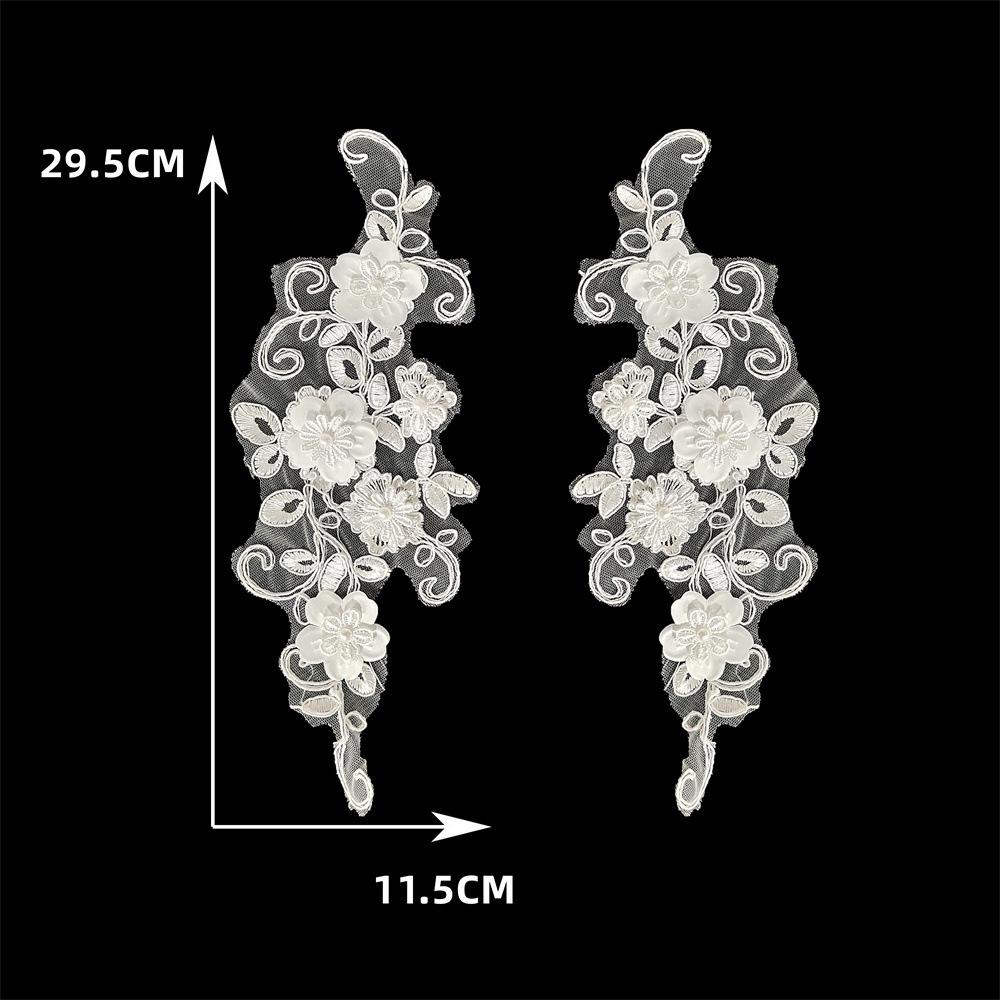 Black And White I Polyester Hollow Embroidery Beads Drills Sewing Lace Diy Decoration With Clothing Collar Accessories