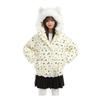Star-printed Hooded Cotton Jacket with Fur Collar, Women's Winter Thickened Warm Small Bread Jacket