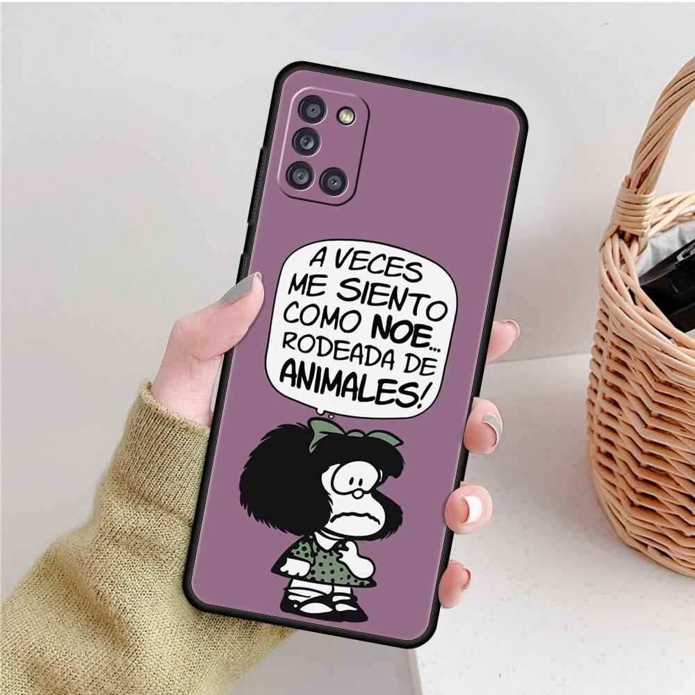 Phone Coque Mafalda Girl For Samsung Galaxy A51 A71 A31 A41 A72 A52 A12 A21s A02s A32 4G A33 A22 A53 A52s 5G A13 A23 Cover