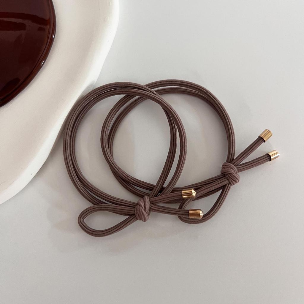 Kaffee-farbenes hochelastisches Haarband im koreanischen Stil: Einfach, Vielseitig und Sanft zum Haar.