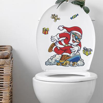 Fun-m221 Santa Skate Badezimmer Toilette Toilette mit Heimdekor Wandaufklebern