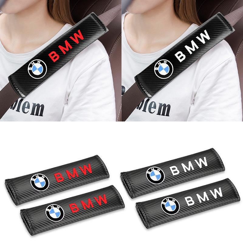 RF8546 Car Seat Belts Covers Padding Carbon Fiber Belt Shoulder Sleeve Printed For BMW M Power Performance E90 E91 E46 E60 AS5