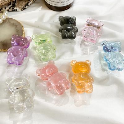 Color Bear Airbag Bracket Cartoon Epoxy Cute Creative Lazy Desktop Bracket Simple Solid Color Portable Ring
