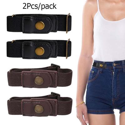 2dílný pásek bez přezky pro muže a ženy, nastavitelný strečový pásek bez přezky pro ženy, neviditelný boční pásek bez přezky