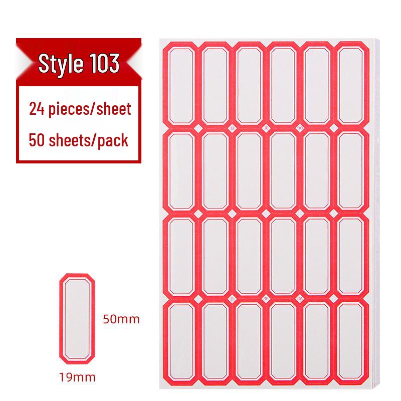50 Sheets Self-Adhesive Blank Labels for Handwritten or Name Stickers
