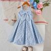 Children's Clothing: New Summer Style Casual Dress for Girls with Three-dimensional Jacquard Bow