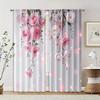 2Pcs, Curtains&Drapes Floral Durable Polyester (Without Rod) Decorations Outdoor Perfect For Living Room, Bedroom, Home Decor