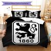 1860 Munich Logo Bedding Quilt Set Quilt Cover Pillowcase Home Decoration Birthday Gift (1 * Duvet Cover + 2 * Pillowcase, Without Core)