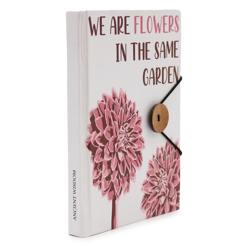 Notebook With Strap - Flowers in Same Garden
