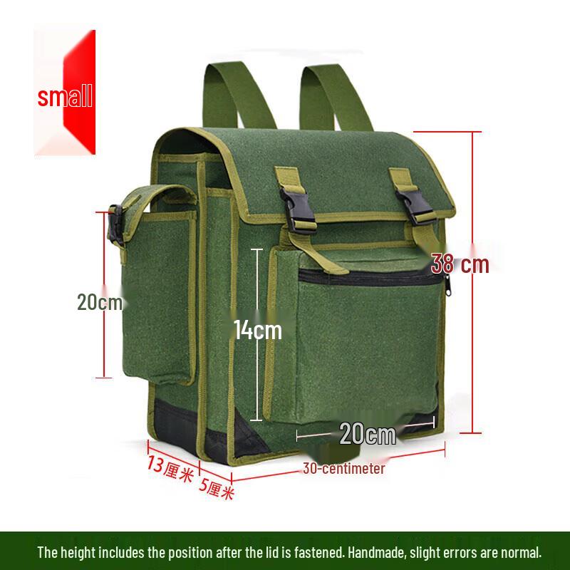 Ku Run Qi Thickened Canvas Double-Layer Work Backpack