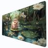 Lotus Pond Cute Hedgehog Magic Party Game Mat Durable Rubber for MTG&TCG Games 35X60cm Mouse Pad Office Desk Rug Friendly Design