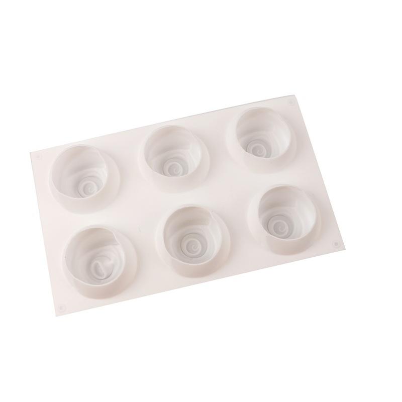 1 Stück 6 mit Rosenmousse Fondant Kuchenform Französisches Dessert Backen Silikonform Seife Seife Backform