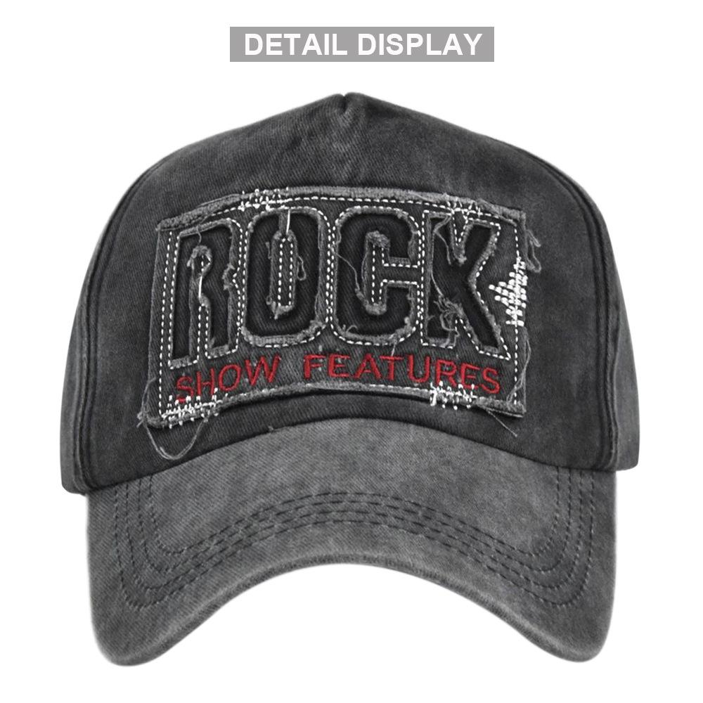 Rock stereo embroidered baseball cap distressed embroider duck tongue ancient hat sun protection sun hat men's hat