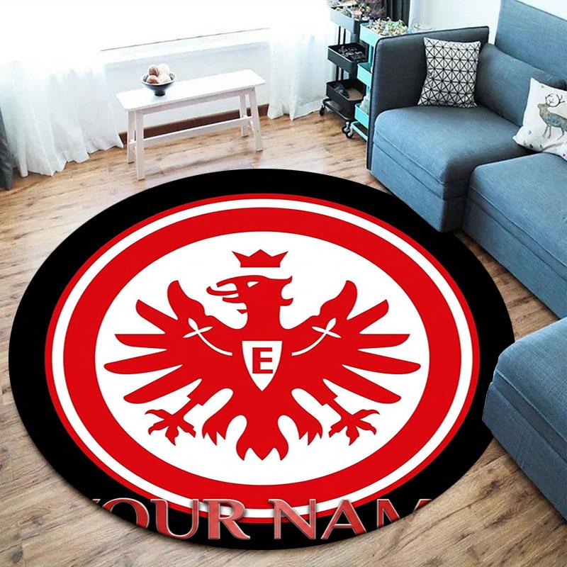 Eintracht Frankfurt Custom Name Round Area Rug,Carpet Rug for Living Room Bedroom Sofa Playroom Decor,Non-slip Floor Mat