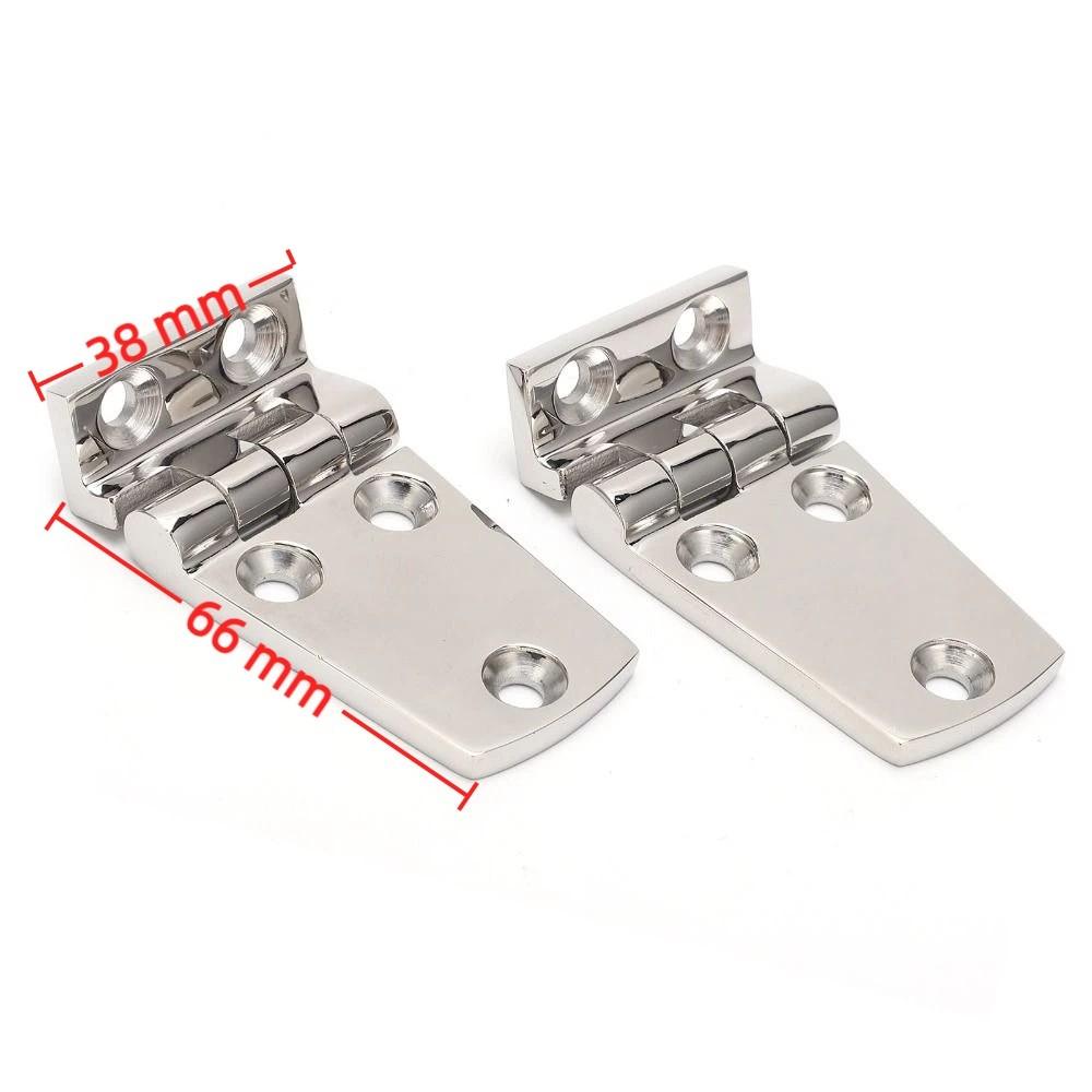 2 PCS 316 Stainless Steel Marine Offset Hinge Mirror Polished 2-1/5" x 1-1/2" Boat Shortside Hinge Offset Short Side Design