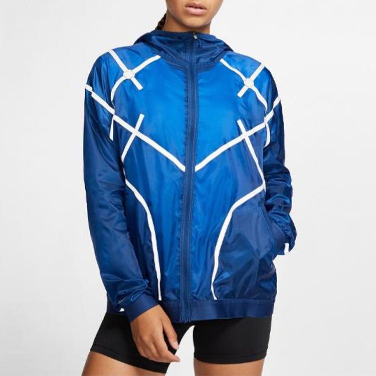 Nike 3M Reflective Running Windbreaker Jacket Women Outerwear Blue BV3829-407