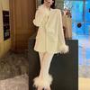 2025 Autumn/Winter Women's Snow White Irregular Lapel Jacket & Casual Suit Pants