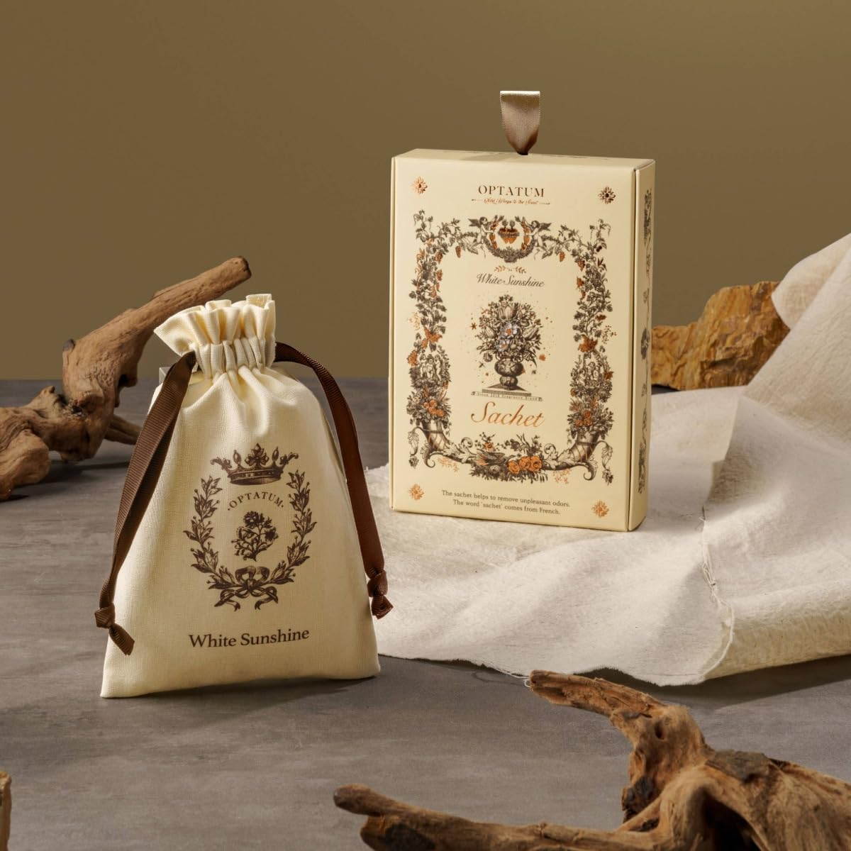 

Optaum White Sunshine Fragrance Room Sachet, 40g, Sachet, Fragrance, Incense, Musk, Lemon, Jasmine.