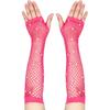 Neon Fishnet Gloves with Rhinestone Mesh Gloves Long Mesh Net Arm Sleeves for Women 80s Costume Accessories for Women