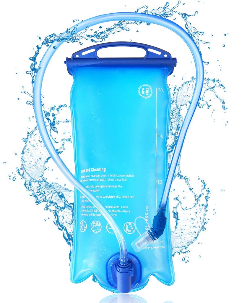 Pomeney 2L Hydration Latest Fully Removable Easy To Water TPU 2 Liter Great for Outdoor and More Bag, Design, Opening, Tube, Wash, Running,