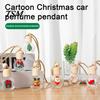 Perfume Bottle Pendant Christmas Car Decoration Wood Lid Cute Santa Snowman Tree Gift Box Clear Glass Aromatherapy Essential Oil Empty Hanging