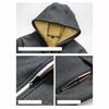 Men's Heavyweight Fleece Lined Jackets Coats Windproof Zip Up Hoodie Winter Warm Hooded Sweatshirt Outerwear Outfits