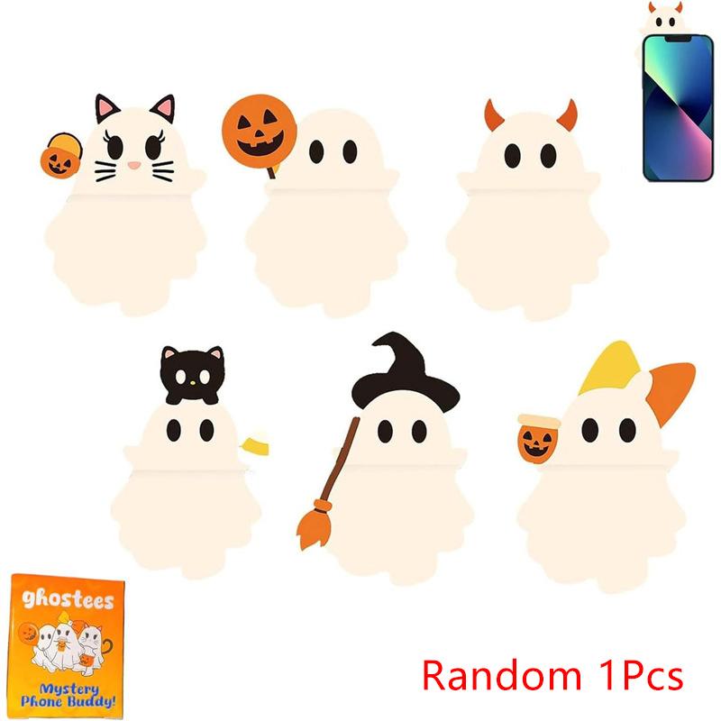 1/6 шт. Серия призраков на Хэллоуин Мини-фигурки призраков Модель Декор для мобильного телефона Милые наклейки Игрушка Подарок