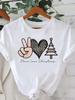 (Asian Size) star tree happy new year Tee merry Christmas festival O-neck Clothing Women's Top T Print Fashion ladies Graphic T-shirts