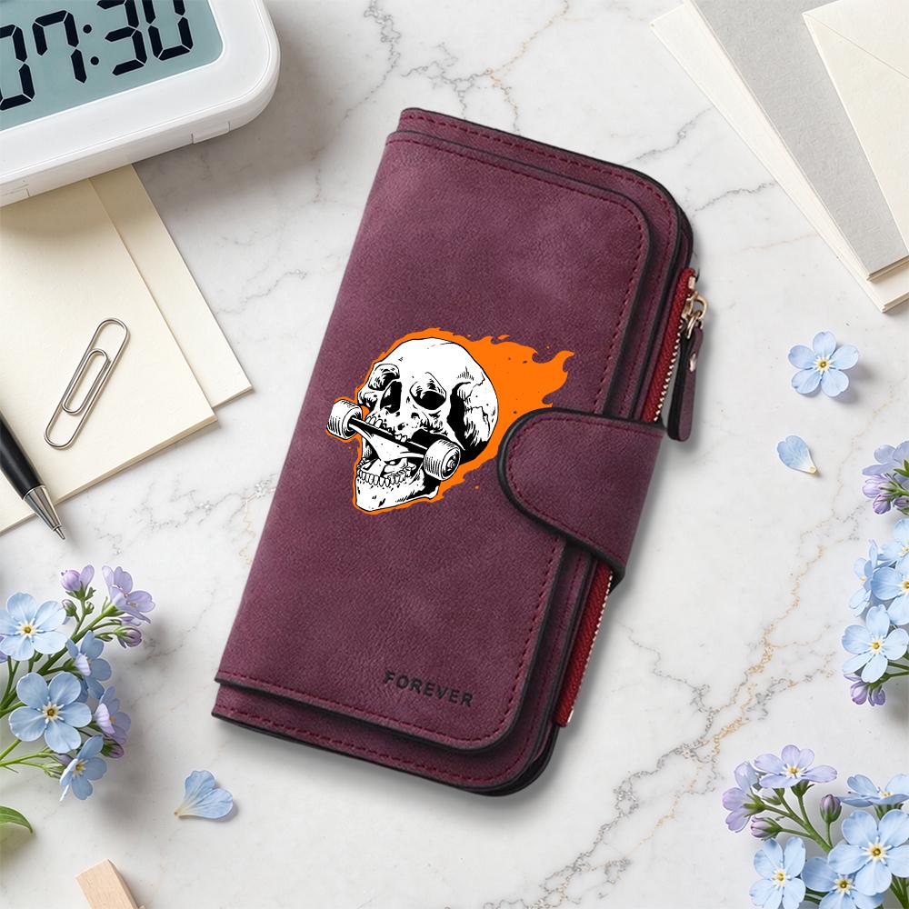Gothic Skull Pattern Long Wallet