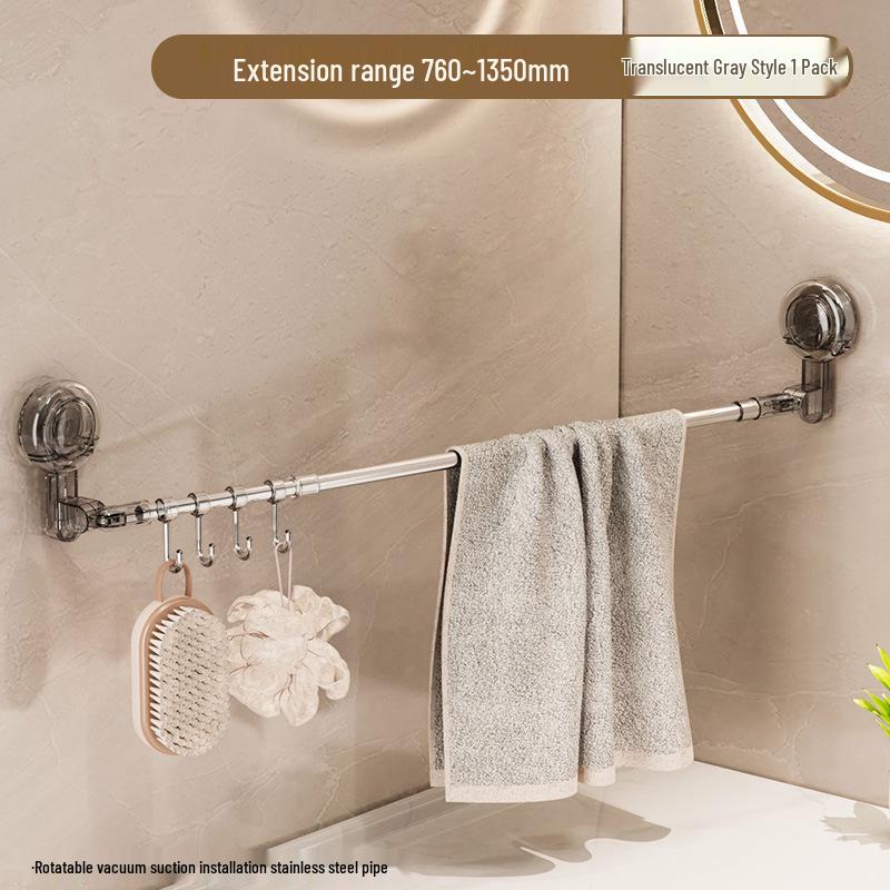 Retractable Rotating Drying Rack with Suction Cups, Detachable & Reusable for Balcony, Bathroom, or Toilet.