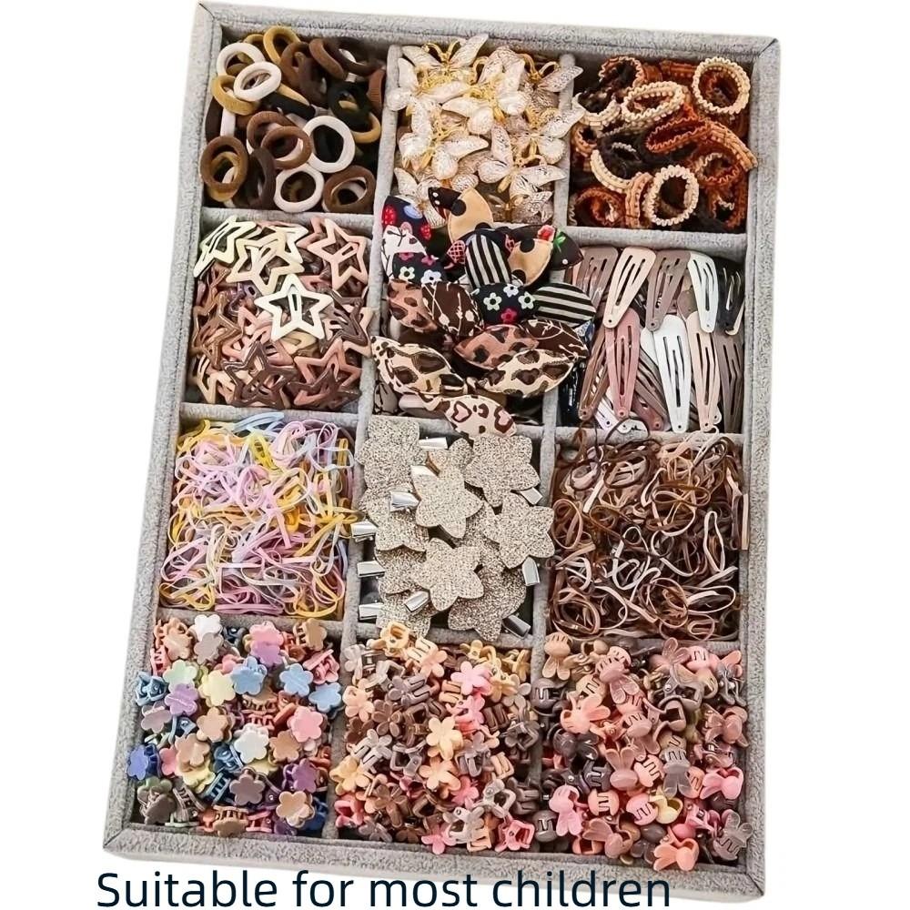 852 Pieces/Set with Hair Ties Girls Hair Bands No Hurt Hair Kids Hair Accessories Princess Gift Set
