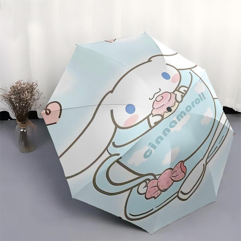1pc Cinnamoroll Automatic Opening/Closing Umbrella with Foldable Design, 8-Rib Iron Frame Outdoor Umbrella, Perfect Gift for Fans, Travelers, Daily Us