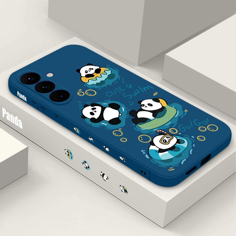 Cute Panda Print Case For Samsung Galaxy A57 A37 A17 A56 A36 A26 A16 A55 A54 5G S21 FE S22 S23 S24 Plus S25 S26 Ultra Cover